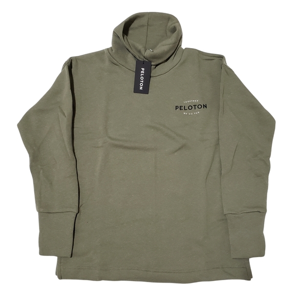 PELOTON Funnel Neck Sweatshirt Pullover Women Green Fleece Backing Soft Knit 🍂 - Picture 1 of 6
